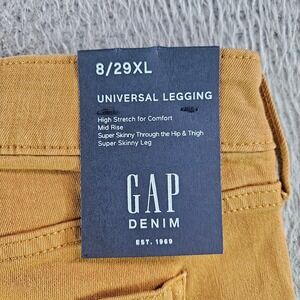 NEW Gap Universal Legging Jeans Womens 8/29XL Mustard Yellow Super Skinny‎